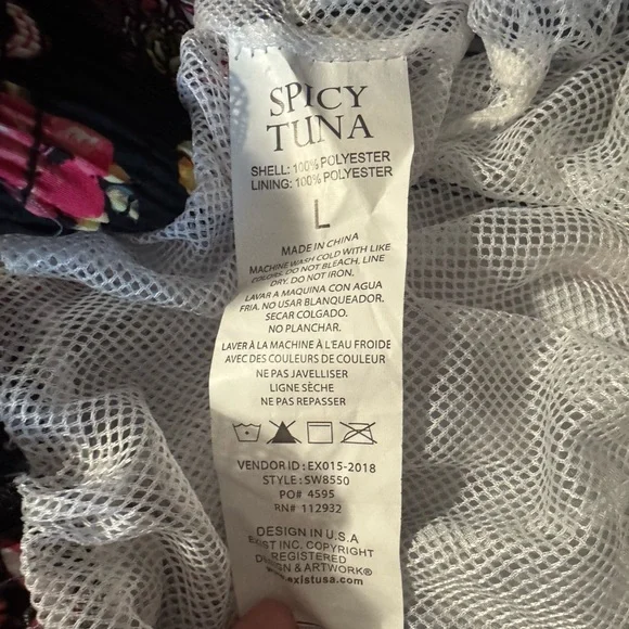 Spicy Tuna Surf Board Pattern Swim Trunks Size Large - Picture 8 of 9